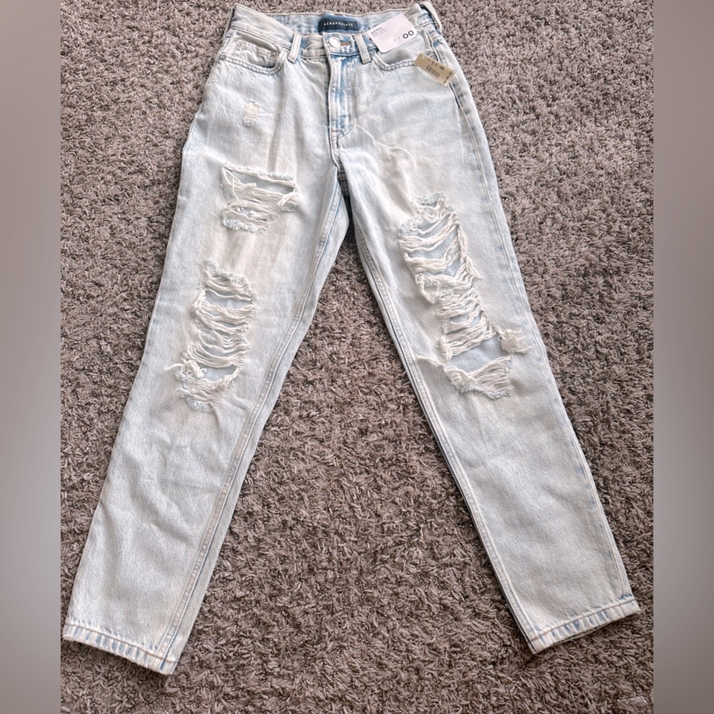 never worn aeropostale mom jean non stretch jeans